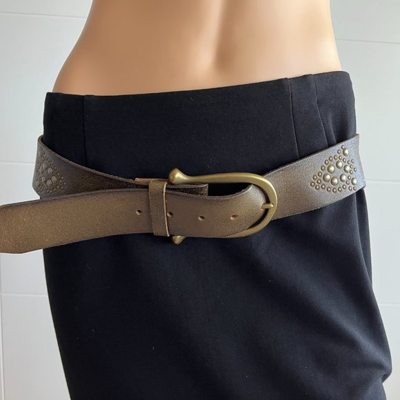 Studded leather belt
